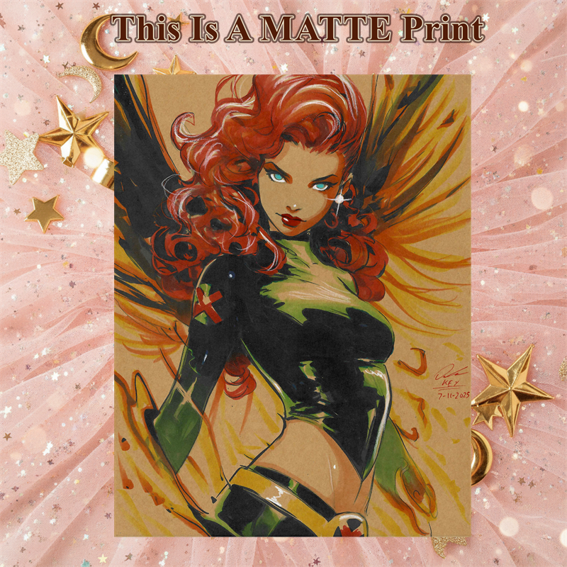 Jean Grey Art Illustration Hard Signed 8.5x11in Fine Art PRINT