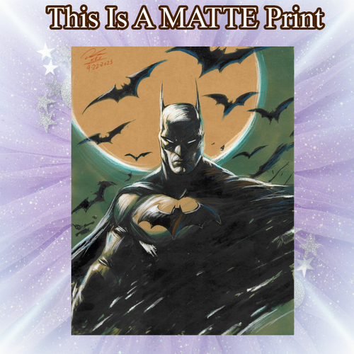 Batman Art Illustration Hard Signed 8.5x11in Fine Art PRINT