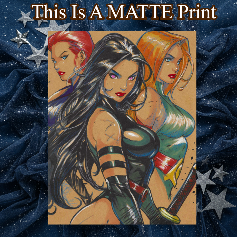 Psylocke Art Illustration Hard Signed 8.5x11in Fine Art PRINT
