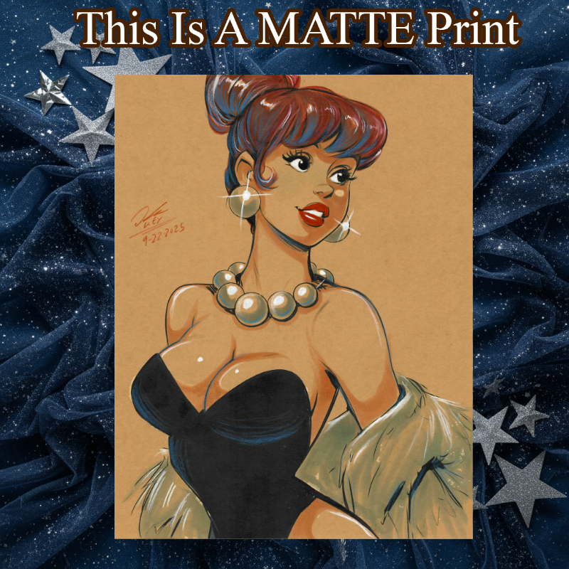 Wilma Flintstone Art Illustration Hard Signed 8.5x11in Fine Art PRINT