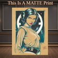 Princess Leia Art Illustration Hard Signed 8.5x11in Fine Art PRINT