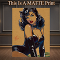 Catwoman Art Illustration Hard Signed 8.5x11in Fine Art PRINT