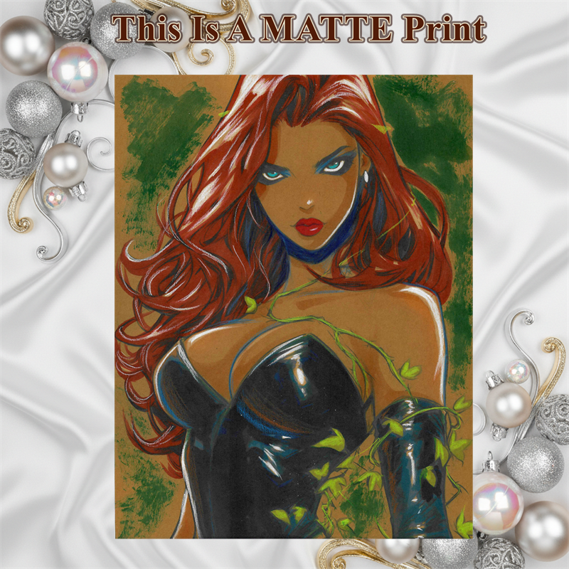 Poison Ivy Art Illustration Hard Signed 8.5x11in Fine Art PRINT