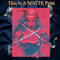 Elektra Art Illustration Hard Signed 8.5x11in Fine Art PRINT