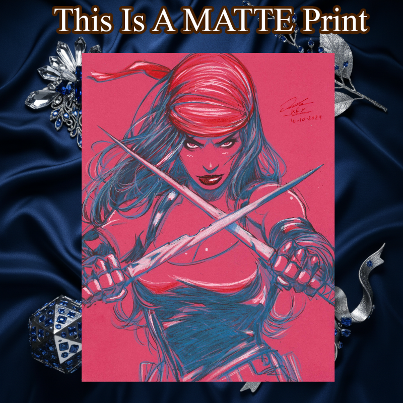 Elektra Art Illustration Hard Signed 8.5x11in Fine Art PRINT