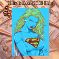 Supergirl Art Illustration Hard Signed 8.5x11in Fine Art PRINT