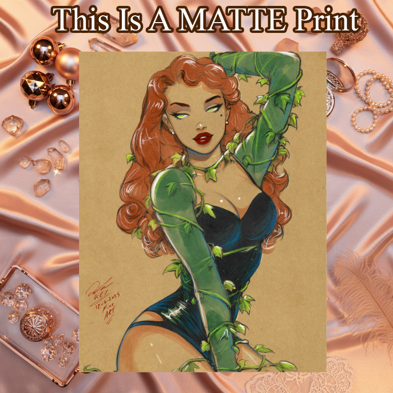 Poison Ivy Art Illustration Hard Signed 8.5x11in Fine Art PRINT