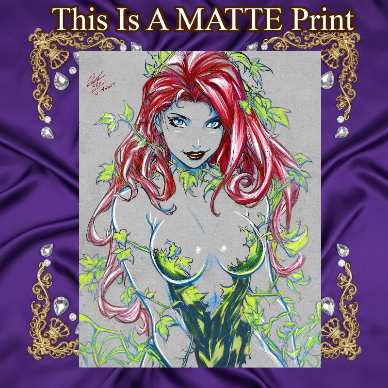Poison Ivy Art Illustration Hard Signed 8.5x11in Fine Art PRINT