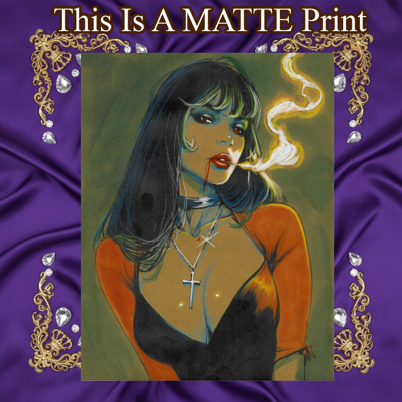 Vampirella Art Illustration Hard Signed 8.5x11in Fine Art PRINT