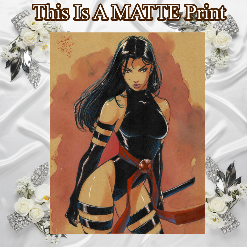Psylocke Art Illustration Hard Signed 8.5x11in Fine Art PRINT
