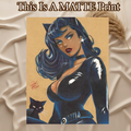Catwoman Art Illustration Hard Signed 8.5x11in Fine Art PRINT