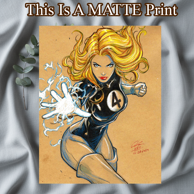 Sue Storm Art Illustration Hard Signed 8.5x11in Fine Art PRINT