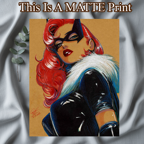 Batgirl Art Illustration Hard Signed 8.5x11in Fine Art PRINT