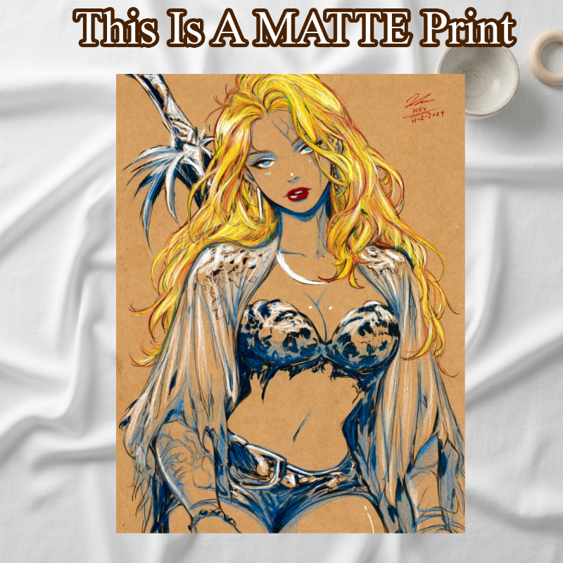 Jungle Girl Art Illustration Hard Signed 8.5x11in Fine Art PRINT