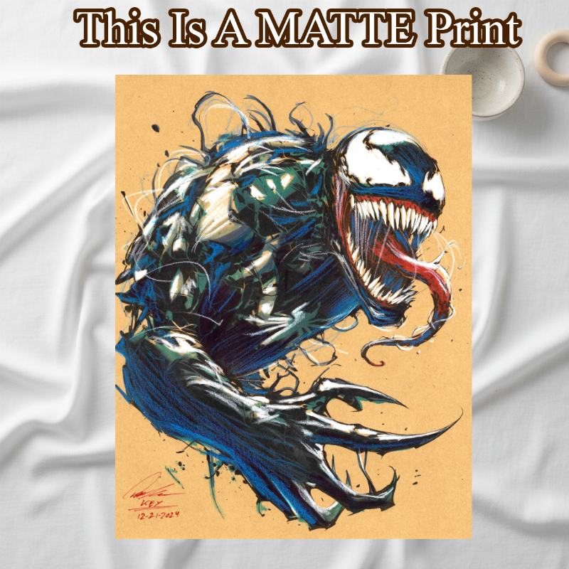 Venom Art Illustration Hard Signed 8.5x11in Fine Art PRINT