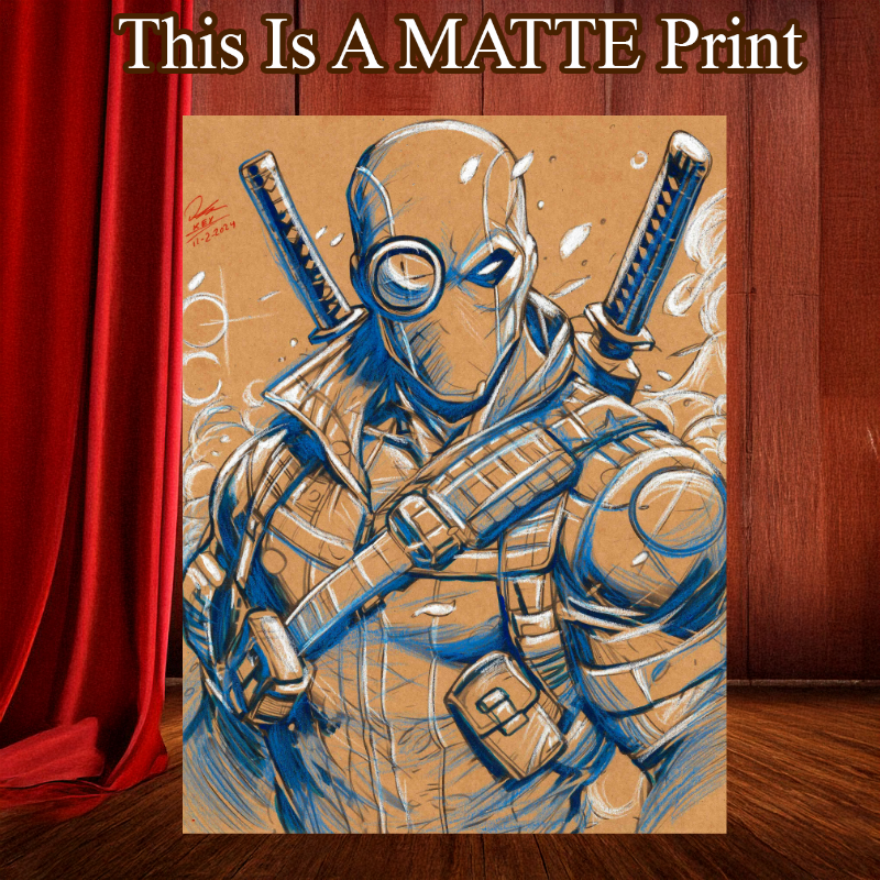 Deadshot Art Illustration Hard Signed 8.5x11in Fine Art PRINT