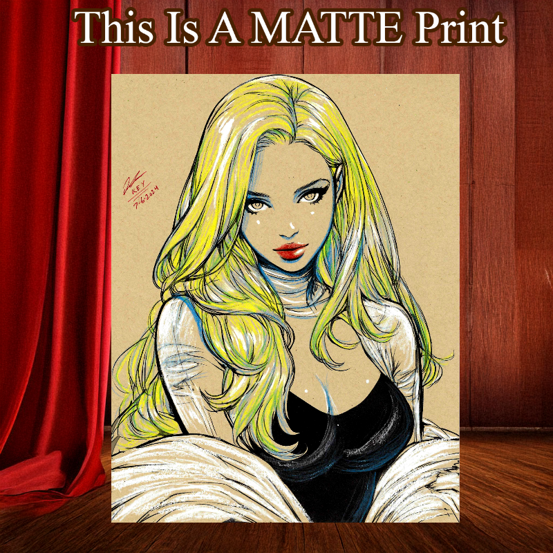 Emma Frost Art Illustration Hard Signed 8.5x11in Fine Art PRINT