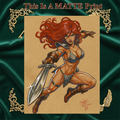 Red Sonja Art Illustration Hard Signed 8.5x11in Fine Art PRINT