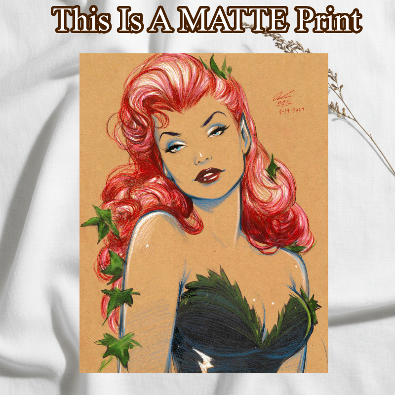 Poison Ivy Art Illustration Hard Signed 8.5x11in Fine Art PRINT