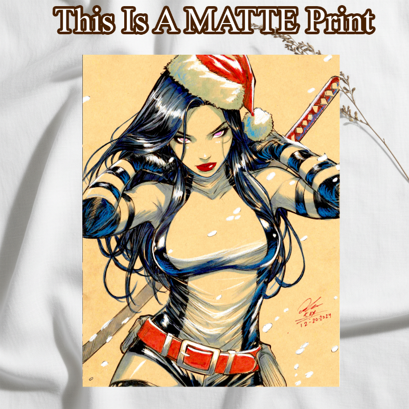 Psylocke Art Illustration Hard Signed 8.5x11in Fine Art PRINT