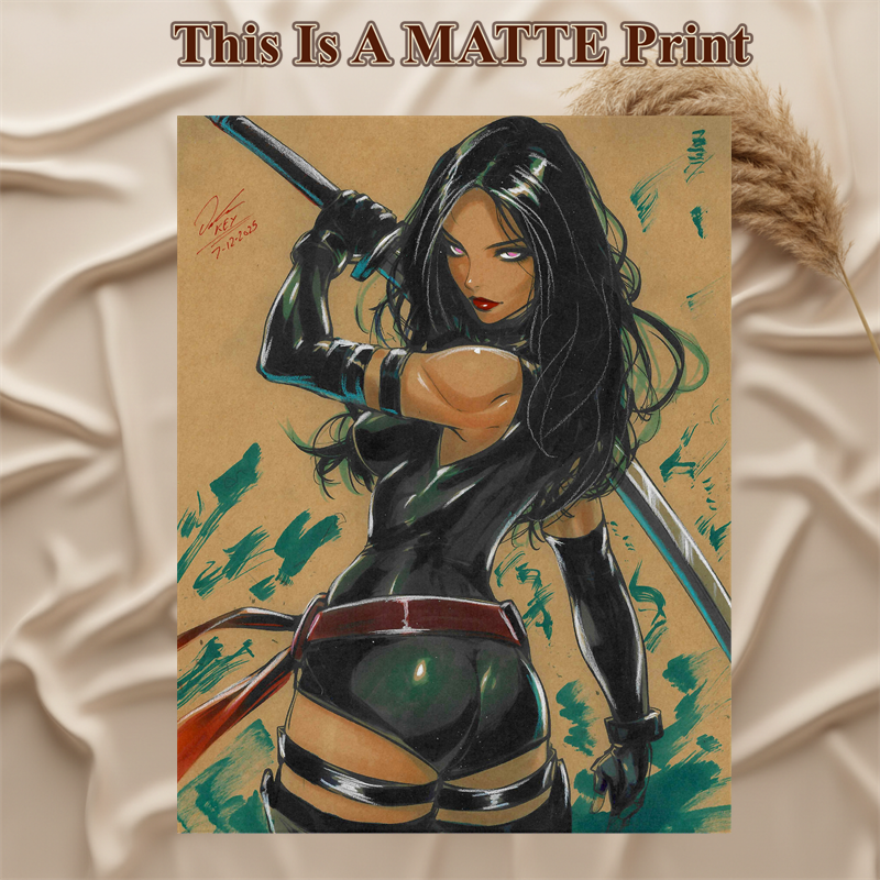 Psylocke Art Illustration Hard Signed 8.5x11in Fine Art PRINT
