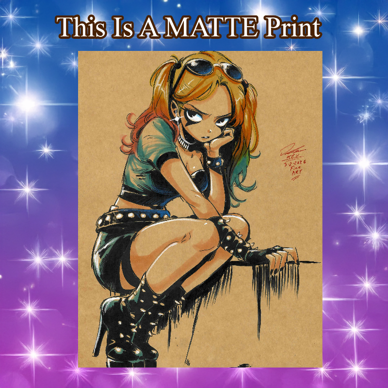 Harley Quinn Art Illustration Hard Signed 8.5x11in Fine Art PRINT