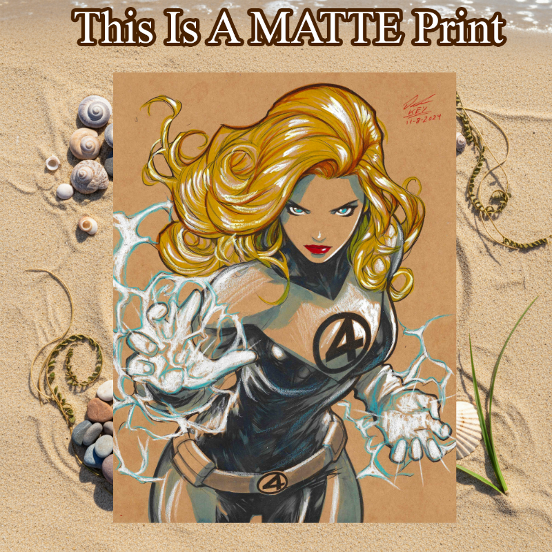 Sue Storm Art Illustration Hard Signed 8.5x11in Fine Art PRINT