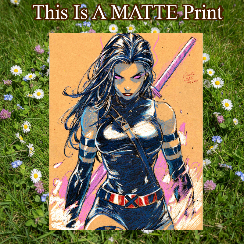 Psylocke Art Illustration Hard Signed 8.5x11in Fine Art PRINT