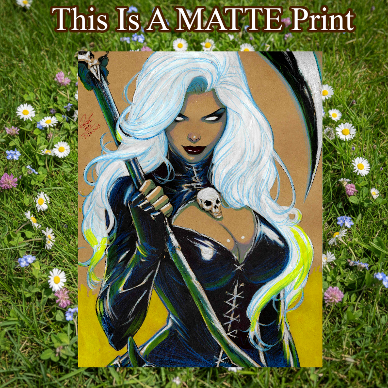 Lady Death Art Illustration Hard Signed 8.5x11in Fine Art PRINT