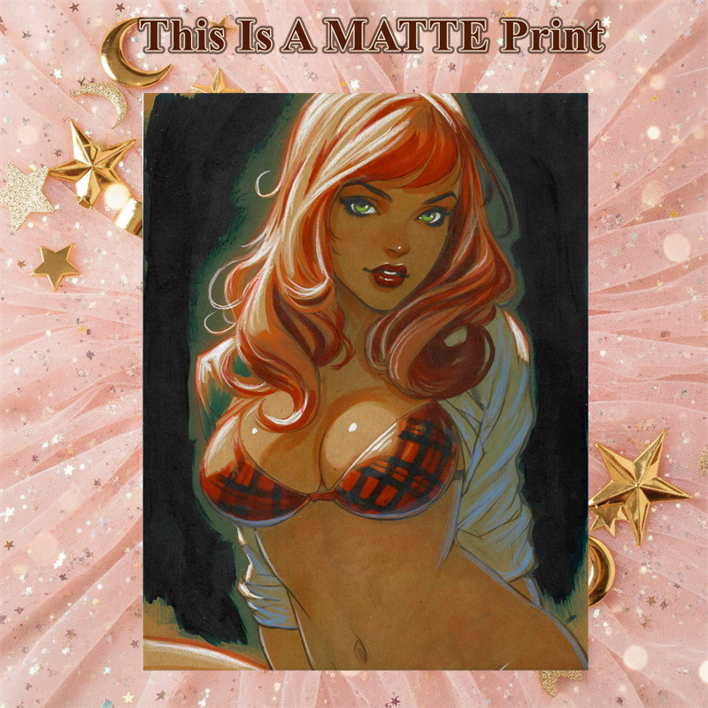Mary Jane Art Illustration Hard Signed 8.5x11in Fine Art PRINT