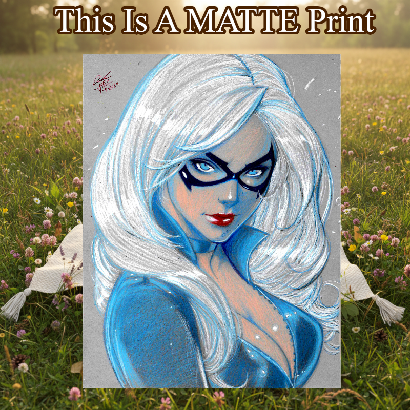 Black Cat Art Illustration Hard Signed 8.5x11in Fine Art PRINT