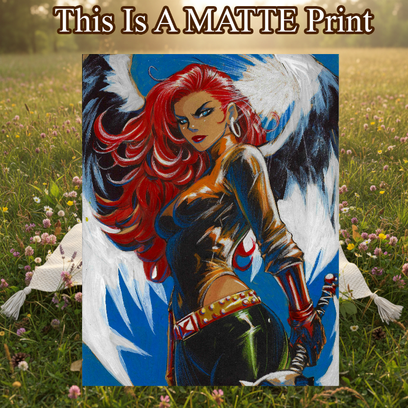 Hawkgirl Art Illustration Hard Signed 8.5x11in Fine Art PRINT