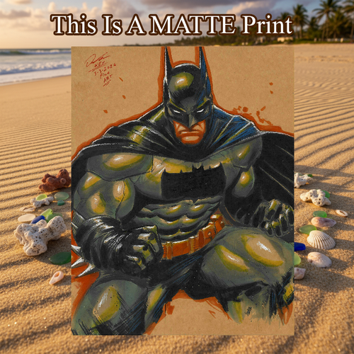 Batman Art Illustration Hard Signed 8.5x11in Fine Art PRINT