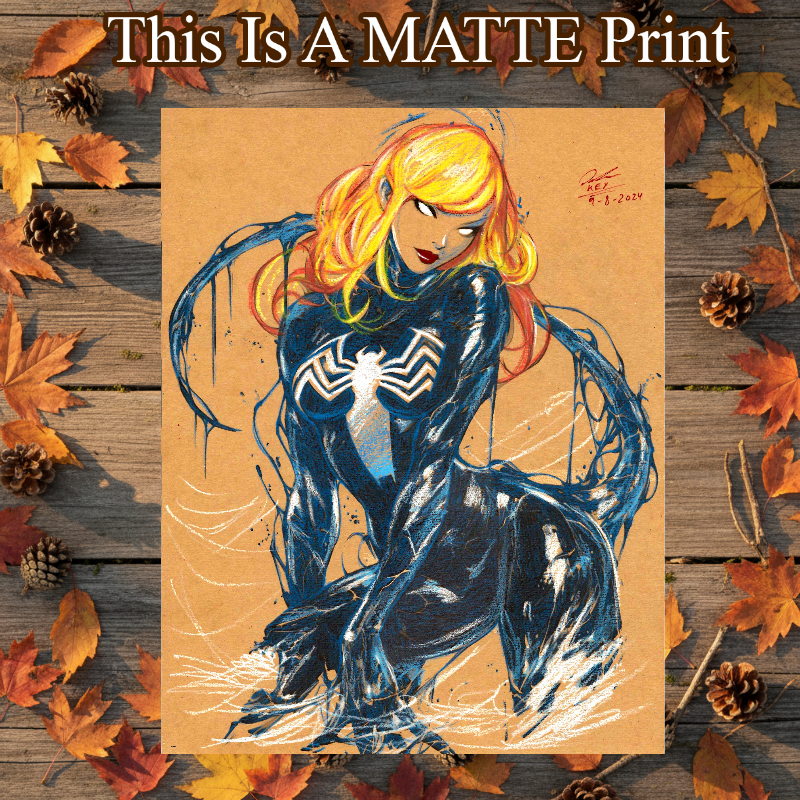 Gwen X Venom Art Illustration Hard Signed 8.5x11in Fine Art PRINT