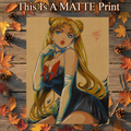 Sailor Moon Art Illustration Hard Signed 8.5x11in Fine Art PRINT