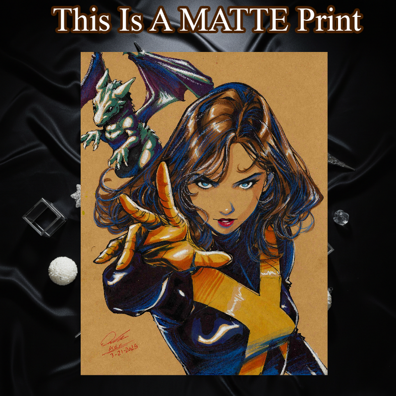 Kitty Pryde Art Illustration Hard Signed 8.5x11in Fine Art PRINT