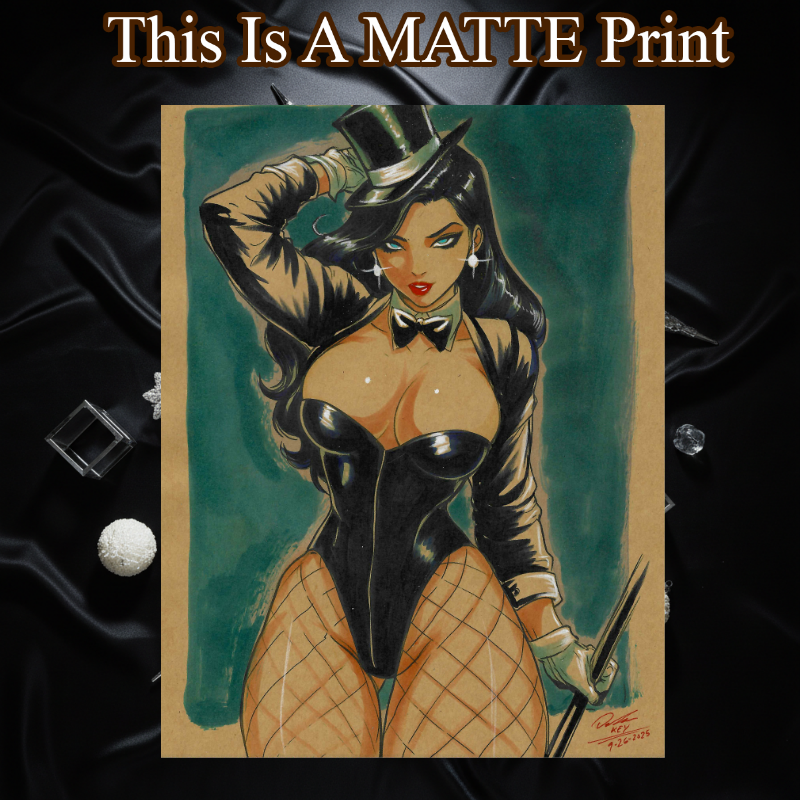 Zatanna Art Illustration Hard Signed 8.5x11in Fine Art PRINT