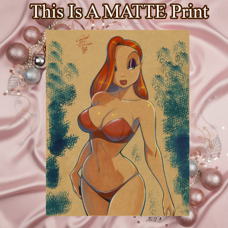 Jessica Rabbit Art Illustration Hard Signed 8.5x11in Fine Art PRINT