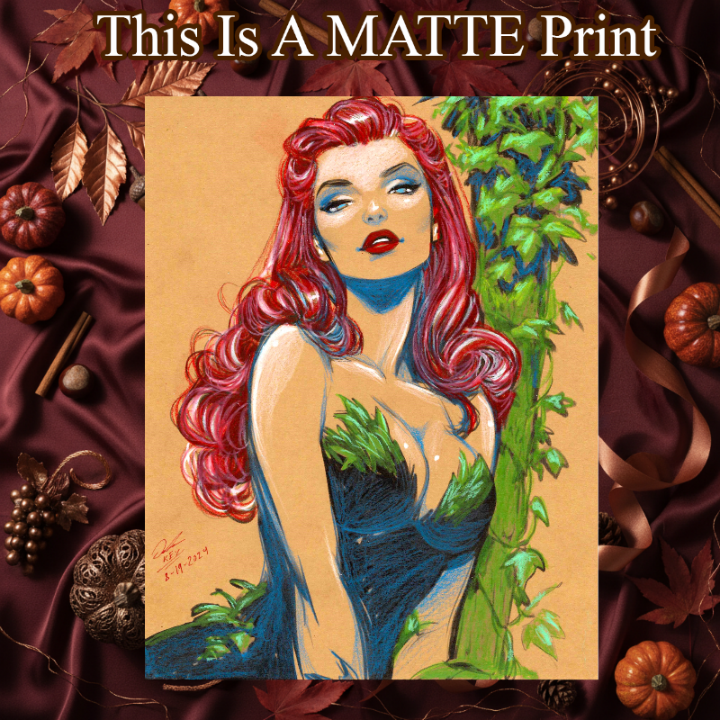 Poison Ivy Art Illustration Hard Signed 8.5x11in Fine Art PRINT