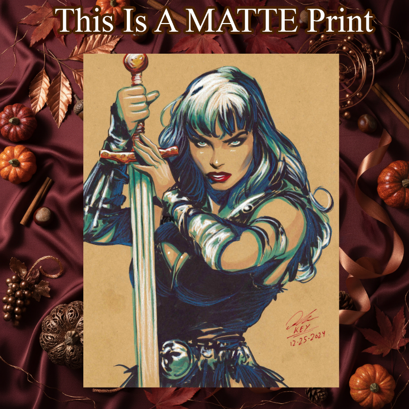 Xena Art Illustration Hard Signed 8.5x11in Fine Art PRINT