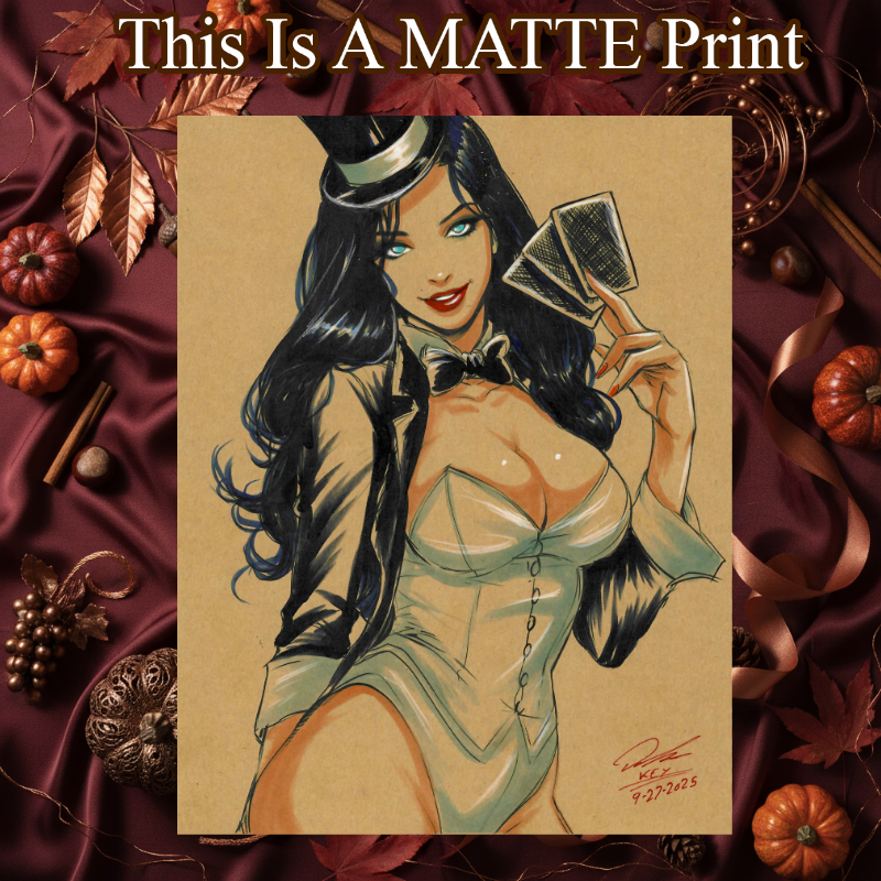 Zatanna Art Illustration Hard Signed 8.5x11in Fine Art PRINT