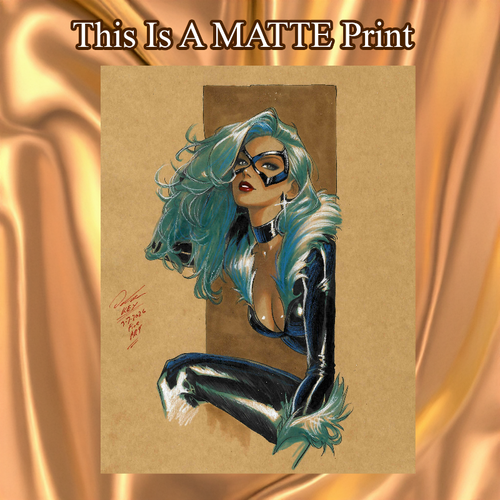 Black Cat Art Illustration Hard Signed 8.5x11in Fine Art PRINT