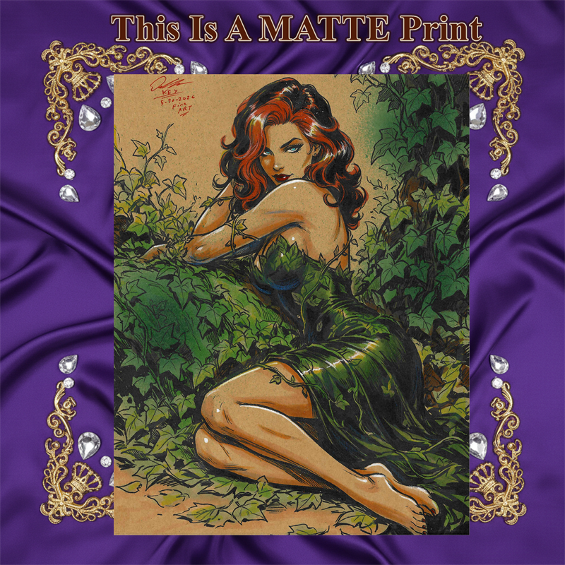 Poison Ivy Art Illustration Hard Signed 8.5x11in Fine Art PRINT