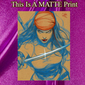 Elektra Art Illustration Hard Signed 8.5x11in Fine Art PRINT