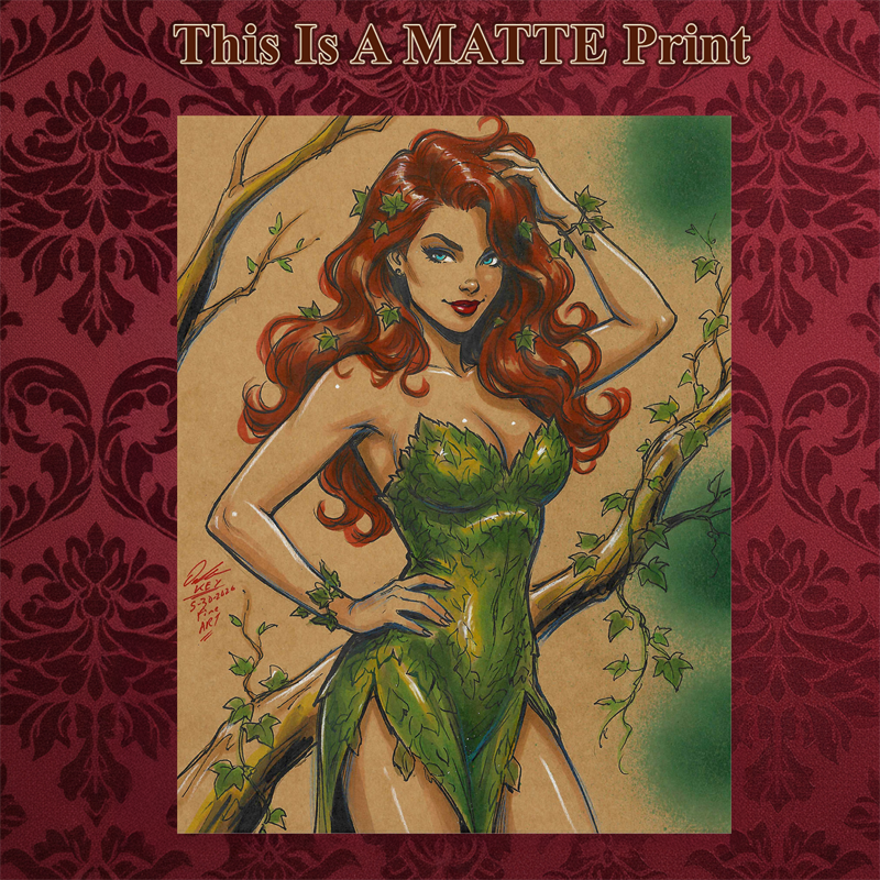 Poison Ivy Art Illustration Hard Signed 8.5x11in Fine Art PRINT
