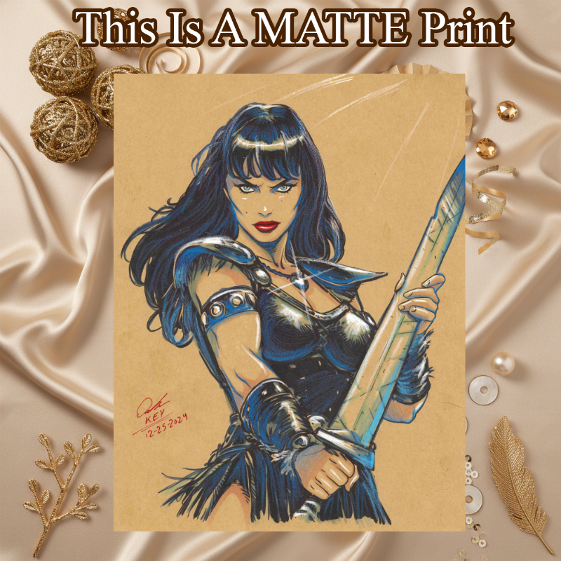Xena Art Illustration Hard Signed 8.5x11in Fine Art PRINT