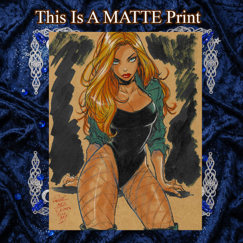 Black Canary Art Illustration Hard Signed 8.5x11in Fine Art PRINT