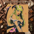 Morrigan Aensland Art Illustration Hard Signed 8.5x11in Fine Art PRINT