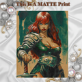 Red Sonja Art Illustration Hard Signed 8.5x11in Fine Art PRINT