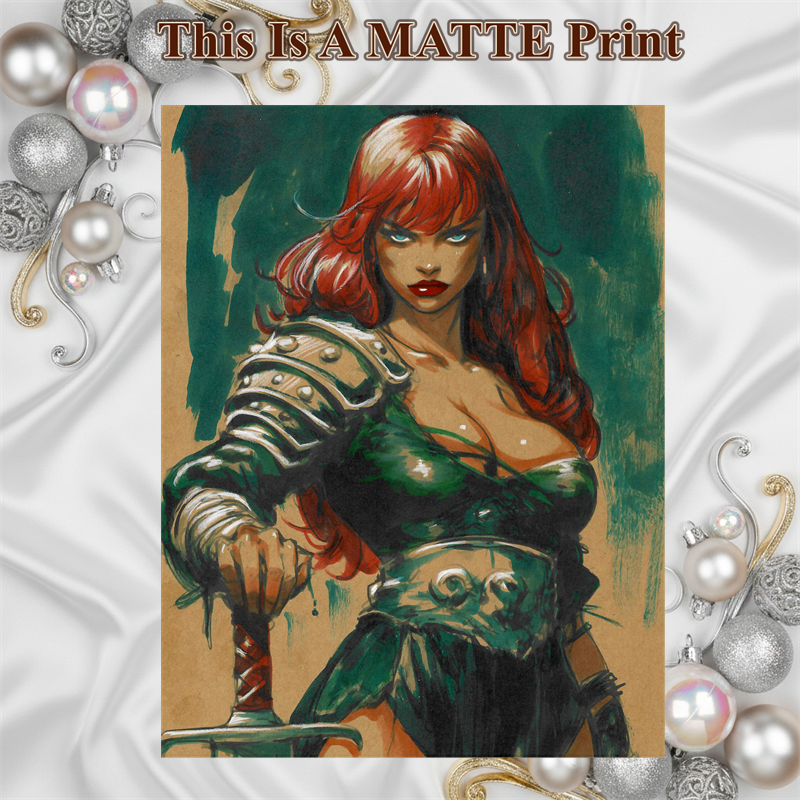 Red Sonja Art Illustration Hard Signed 8.5x11in Fine Art PRINT